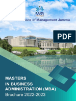Brochure 2022-2023: Masters in Business Administration (Mba)