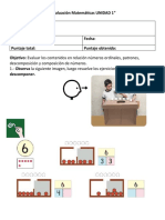 Evaluación Matemáticas UNIDAD 1