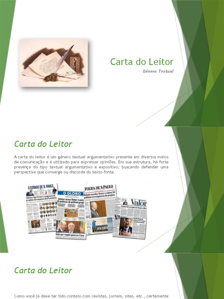 Gênero Textual - Carta Do Leitor | Download grátis PDF | Comunicação ...
