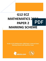 G12 Ecz Mathematics 2020 Paper 2 Marking Scheme