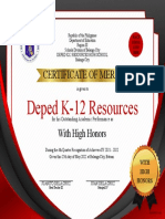 Deped K-12 Resources: Certificate of Merit