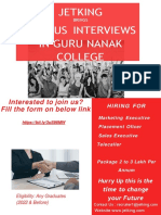 Campus Interview in Guru Nanak.
