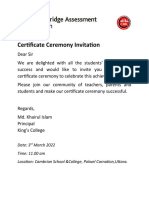 Certificate Ceremony Invitation