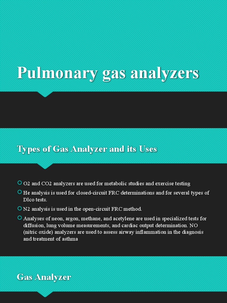 Pulmonary Gas Analyzers PDF Gases Chromatography