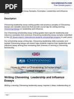 Chevening Leadership Essay Samples, Examples - Leadership and Influence Essay