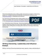 Chevening Leadership Essay Samples, Examples - Leadership and Influence Essay