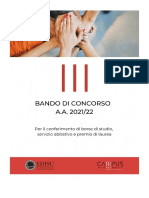 BANDO DI CONCORSO A.A. 2021-22 (Borse Di Studio, Servizio Abitativo e Premio Di Laurea)