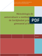 Metodologia de Autoevaluare a Instituțiilor de Învățământ Primar, Gimnazial Și Liceal