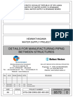 Manufacturing details for piping between structures in Hemmathagama water project