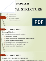 Capital Structure: I. Opening Prayer II. Announcements III. Overview of The Topic IV. Discussion and Recitation