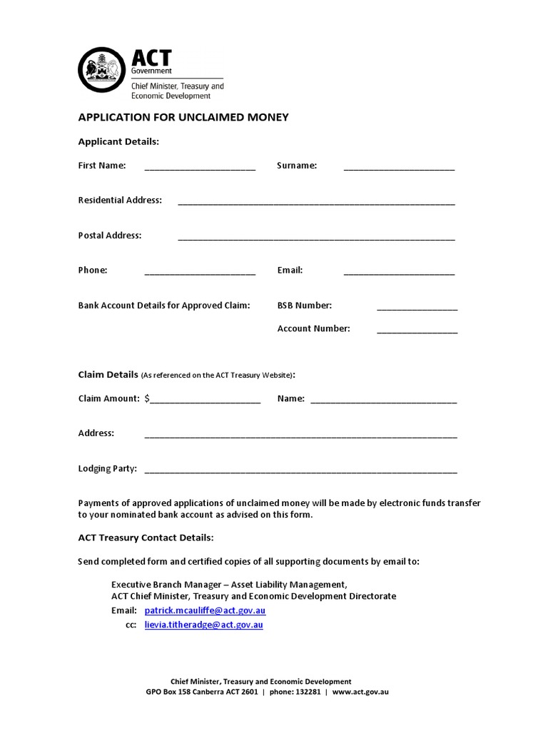 Government Website For Unclaimed Money