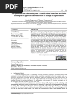 An Optimization Clustering and Classification Based On Artificial Intelligence Approach For Internet of Things in Agriculture