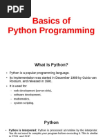 Basics of Python Programming