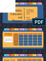 Colorful Monthly Educational Planner Presentation