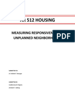 Ar 512 Housing: Measuring Responsiveness of Unplanned Neighborhoods