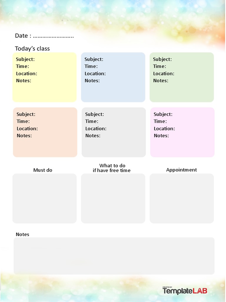 Daily Academic Planner Template | PDF