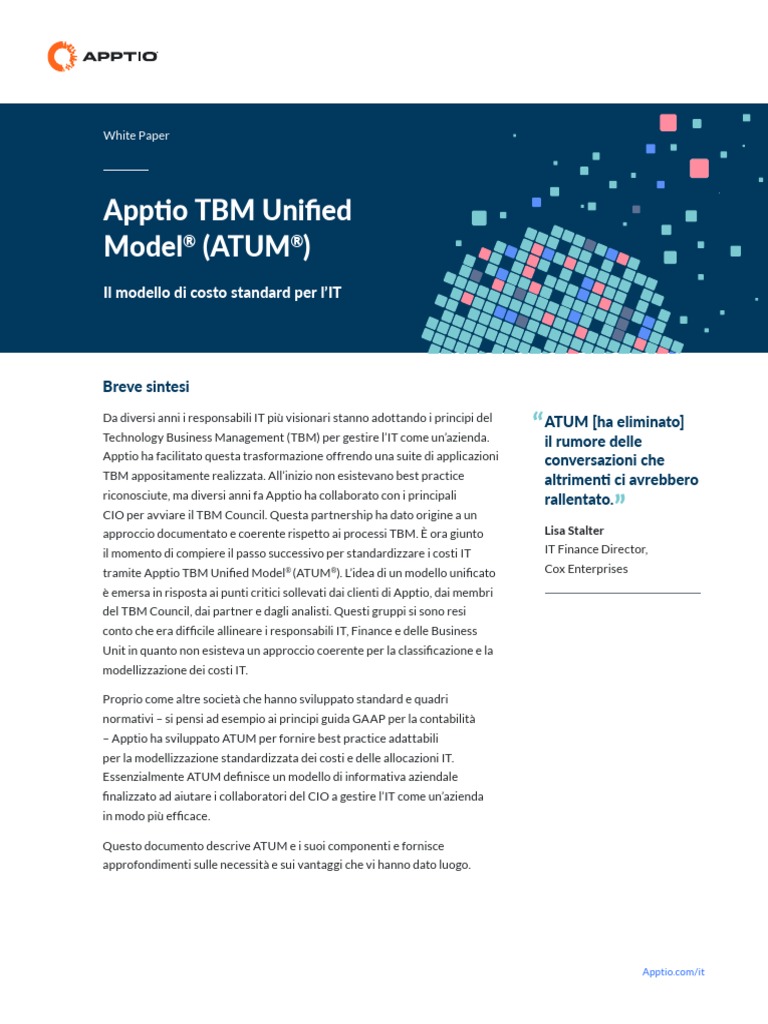 What Is Apptio Tbm Unified Model? – GGNYU