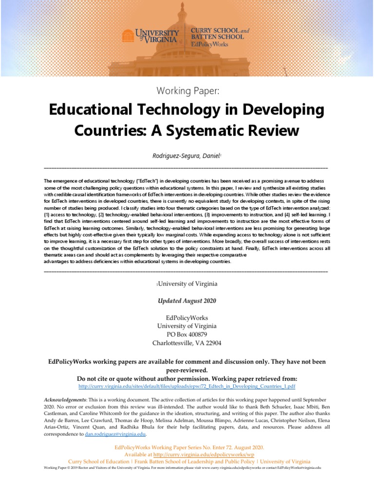 Edtech in Developing Countries | PDF | Educational Technology ...