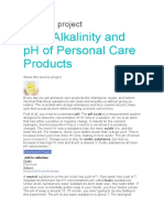 Science Project - Total Alkalinity and PH of Personal Care Products