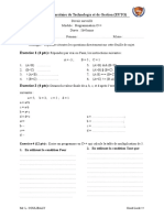 Sujet devoir Progammation