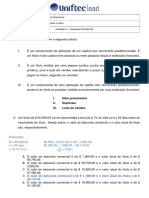 Unidade 3 - Avaliação Parcial DE MATEMATICA FINANCEIRA