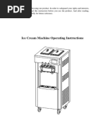 Ice Cream Machine Operating Instructions