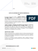 Carta de Conformacion de Comite Operativo de Emergencia (Coe) Cirec