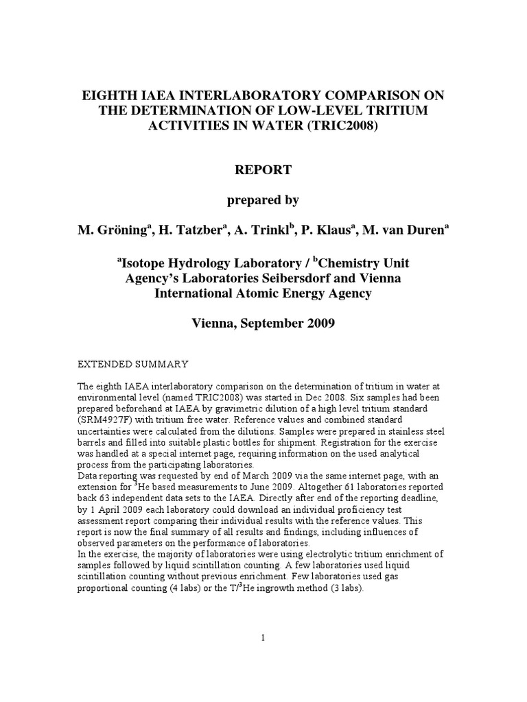 TRIC2008 Report PDF Calibration Accuracy And Precision