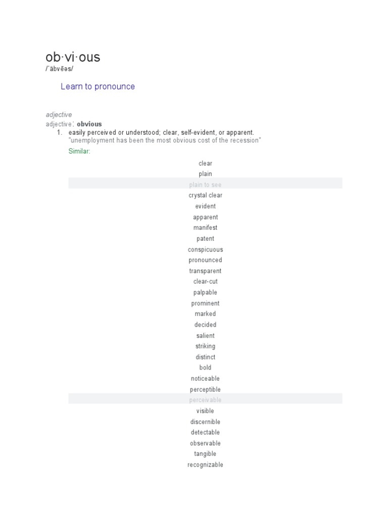 Ob VI Ous Learn To Pronounce PDF