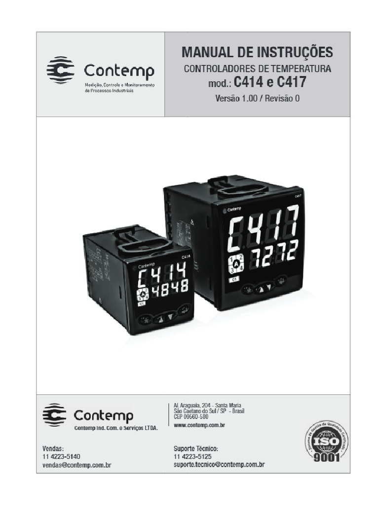 MANUAL DE INSTRUÇÕES GERAL. CONTROLADORES DE TEMPERATURA Mod. - C414 e ...
