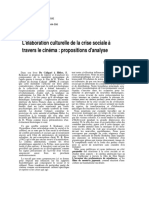 L'élaboration Culturelle de La Crise Sociale À Travers Le Cinéma: Propositions D'analyse