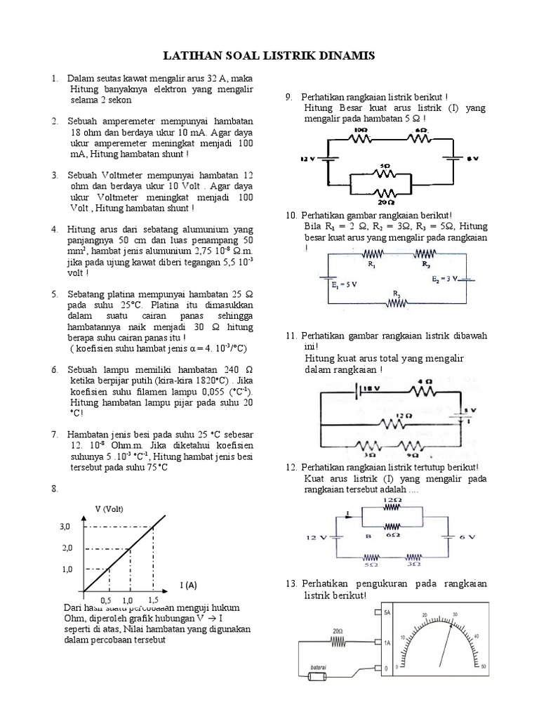 Latihan Soal Arus Listrik Dinamis | PDF | Sains & Matematika