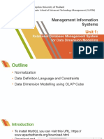 Relational Database Management System for Data Dimension Modelling