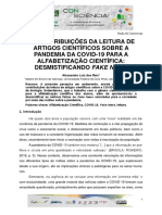 AS Contribuições Da Leitura de Artigos Científicos Sobre A Pandemia Da COVID-19 para A Alfabetização Científica