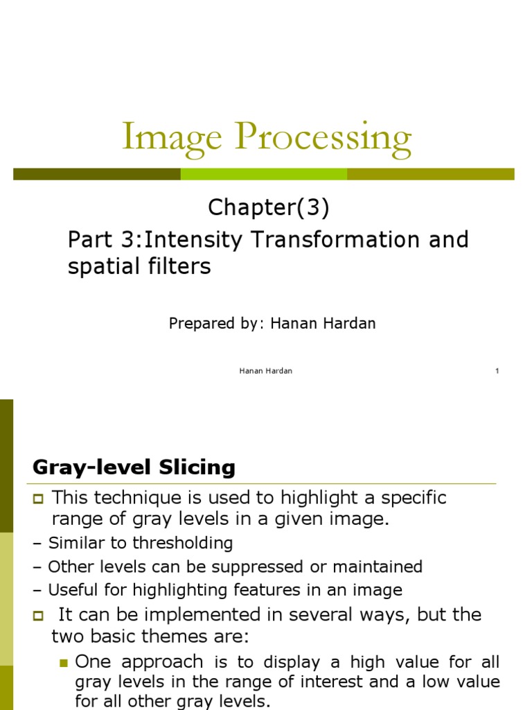 Image Processing-Ch3 Part 3 | PDF | Histogram | Multidimensional Signal ...