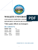 Wolkite University: Video Game Effects On Teenagers