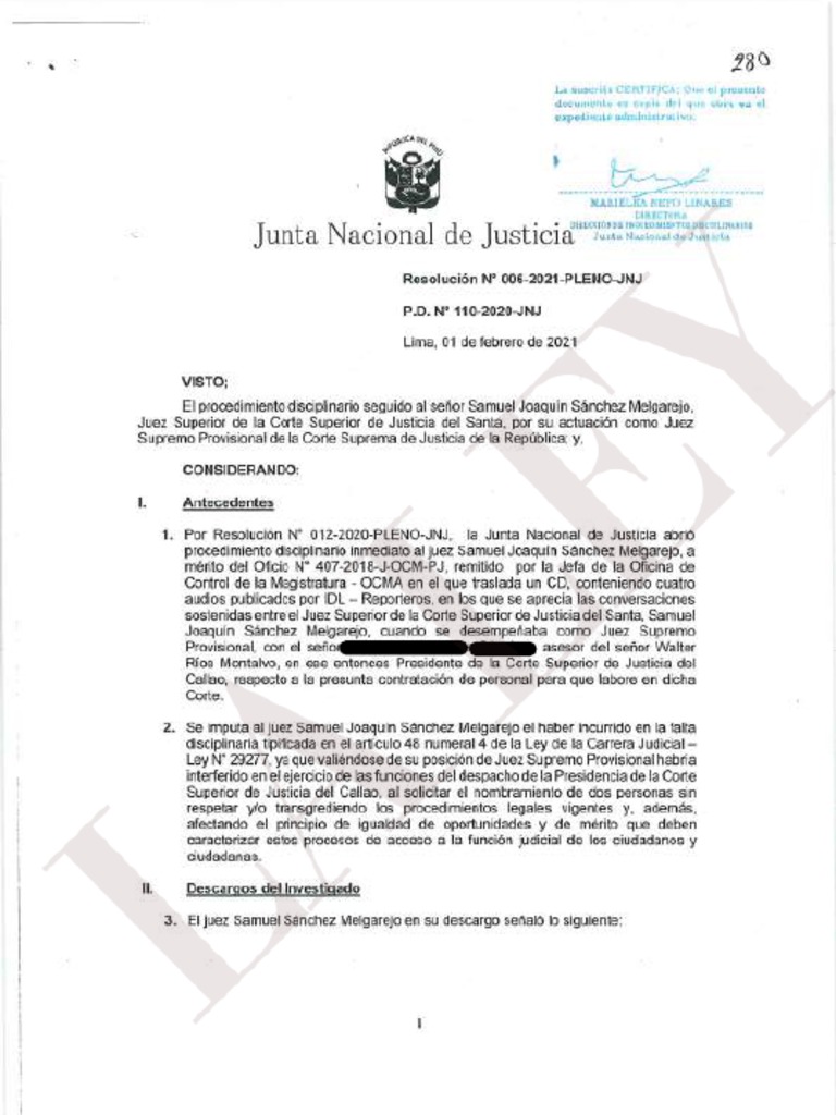 Resolución 006 2021 Pleno Jnj Laley Pe Pdf