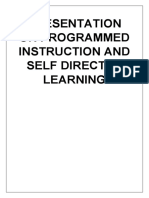 Presentation On Programmed Instruction and Self Directed Learning