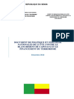 Document de Stratégie Et Politique Nationales LBCFT Bénin