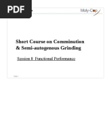 Short Course On Comminution & Semi-Autogenous Grinding: Session 8 Functional Performance