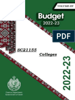 Budget of Colleges Sindh (2022-23)