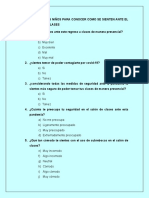 Encuesta A Los Niños para Conocer Como Se Sienten Ante El Regreso A Clases