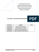 Separação de misturas por diferentes métodos