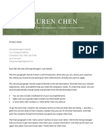 Majestic Modern Cover Letter Template Green