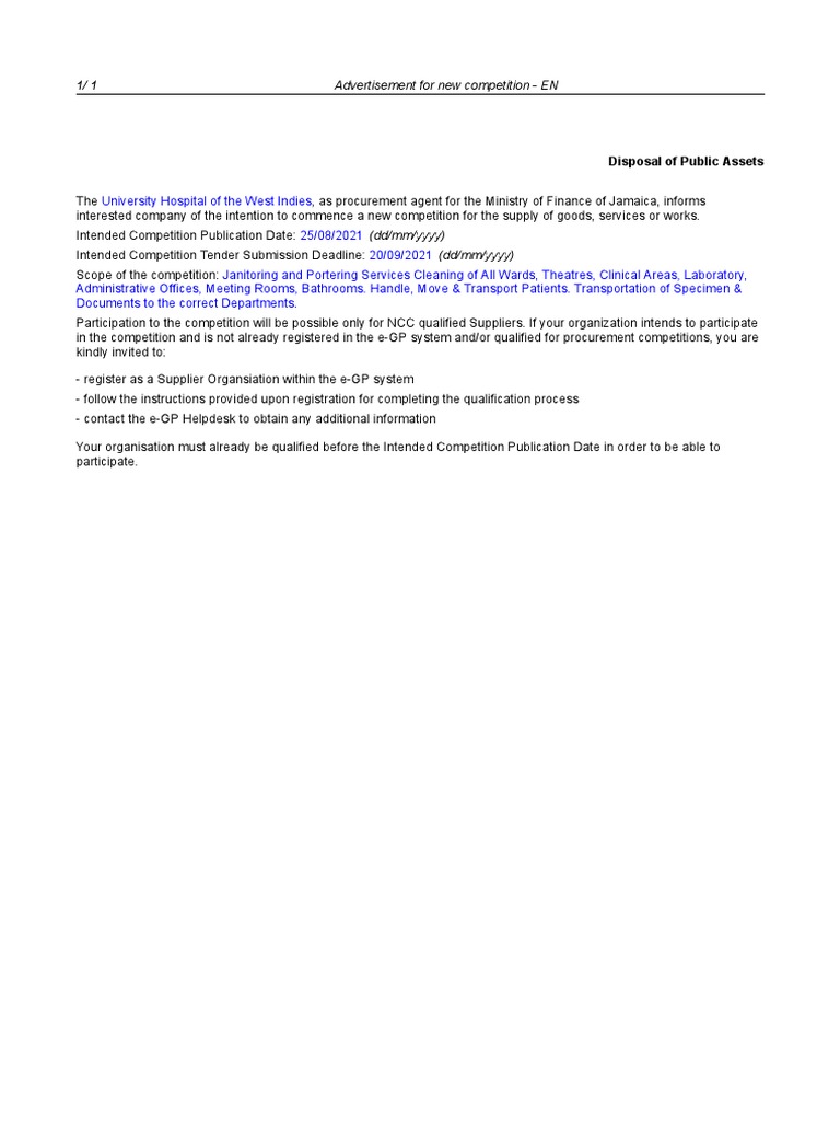 Advertisement For New Competition | PDF | Business