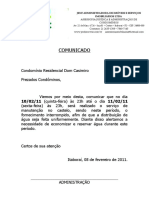 Comunicado - MANUTENÇÃO DO CASTELO 080211