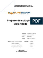 Relatório de Química Preparação de Solução.