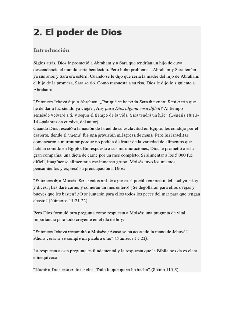 El Poder de Dios en la Biblia | PDF | Libro del éxodo | Moisés