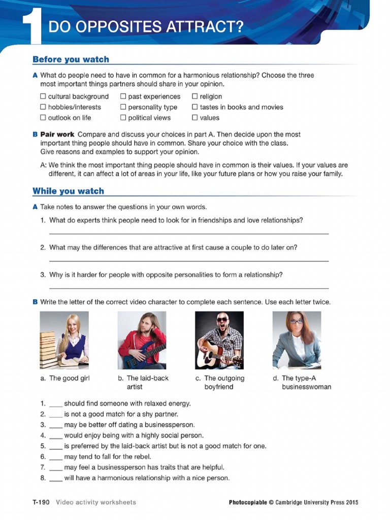 Unit 1 Video Worksheets PDF