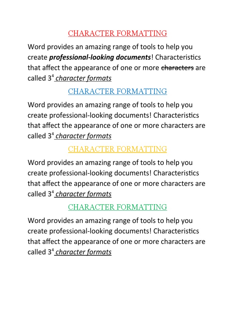 Character Formatting | PDF